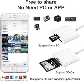 img 1 attached to SD Card Reader for iPhone, iPad, Camera - Dual Card Slot Memory Card Reader - Supports SD and TF Card - Trail Camera Viewer - SD Card Adapter - Portable Micro SD Card Reader - No Application Required - Plug and Play