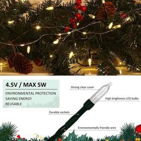 img 3 attached to 🎄 BLOOMWIN 100 LED Christmas String Lights for Christmas Tree - Battery Operated Warm White 32.8ft Fairy Lights, Waterproof & 8 Modes - Party Decorations