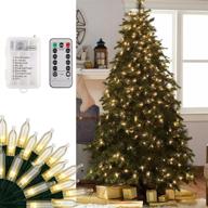 🎄 bloomwin 100 led christmas string lights for christmas tree - battery operated warm white 32.8ft fairy lights, waterproof & 8 modes - party decorations логотип