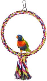 img 4 attached to 🦜 Round Bird Perch with Rope Bungee Bird Toy