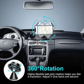 img 2 attached to Cafele Magnetic Phone Car Mount - 360° Rotation Dashboard Holder with Aromatherapy Tablets - Universal Magnet Cradle for iPhone, Samsung, Google Pixel, LG, Huawei - Black