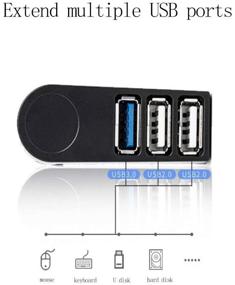 img 4 attached to 🖥️ JJ&D USB 3.0 Hub for Mac and Windows OS - Portable Mini Data USB Hub with 3 Ports - High-Speed Transfer - Bus Powered - Compatible with Windows, macOS, Linux - USB 2.0 Backwards Compatible - Black