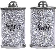 shyfoy silver stainless steel salt and pepper shakers with crushed diamond - refillable, bling kitchen accessories for enjoying fresh ground pepper, himalayan or sea salts logo