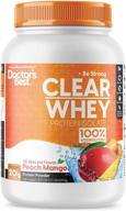 🥭 doctor's best clear whey protein powder | peach mango flavor | 20g protein & bcaas | non-bloating & 100% hydrolyzed isolate | supports muscle, bone, heart & immunity health | 19.5oz logo