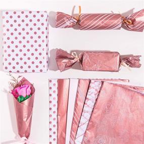 img 2 attached to 🎁 Whaline 120PCS Rose Gold Gift Wrapping Tissue Paper - 6 Styles Bulk Craft Paper for Home Kitchen Birthday Party - Decorative Art Tissue and Wrapping Accessory