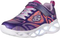 skechers lighted turquoise girls' sneakers: fashionable footwear for active girls logo