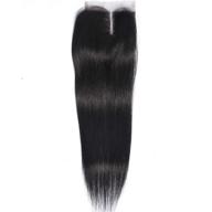 🙆 natural black brazilian virgin human hair closure - 18-inch lace closure 4x4 straight hair with middle part - autto human hair closure straight 130% density logo