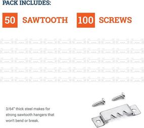 img 1 attached to Heavy Sawtooth Hangers with Screws - 50 Pack - Secure & Easy-to-Use Picture Hanging Solution