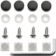 🔩 bparts stainless steel license plate frame screws set with black screw caps logo