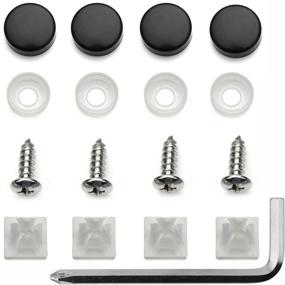 img 4 attached to 🔩 BPARTS Stainless Steel License Plate Frame Screws Set with Black Screw Caps