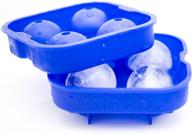 🧊 kitch flexible silicone ice ball maker mold - 4 x 4.5cm round ice ball spheres - cobalt blue ice tray logo