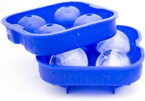 img 4 attached to 🧊 Kitch Flexible Silicone Ice Ball Maker Mold - 4 X 4.5cm Round Ice Ball Spheres - Cobalt Blue Ice Tray