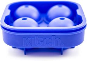 img 3 attached to 🧊 Kitch Flexible Silicone Ice Ball Maker Mold - 4 X 4.5cm Round Ice Ball Spheres - Cobalt Blue Ice Tray