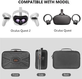 img 1 attached to 🎮 HIJIAO Hard Case for Oculus Quest 2 and Oculus Quest – Waterproof & Durable Carring Case for Controllers Accessories (Black New)