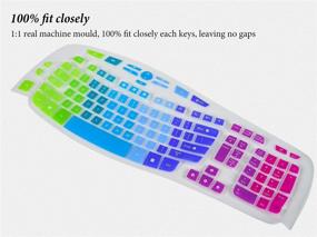 img 3 attached to 🌈 Силиконовый чехол для клавиатуры Logitech K350 MK550 MK570 Wireless Wave Keyboard - Радуга.