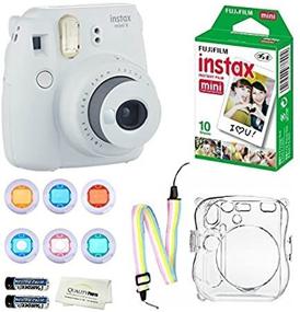 img 4 attached to Fujifilm Instax Mini 9 Instant Camera (Smokey White) 10 Fuji Instant Film Sheets Convenient Instax Clear Case W/Rainbow Strap 6-Color Lenses &Amp