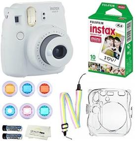 img 3 attached to Fujifilm Instax Mini 9 Instant Camera (Smokey White) 10 Fuji Instant Film Sheets Convenient Instax Clear Case W/Rainbow Strap 6-Color Lenses &Amp