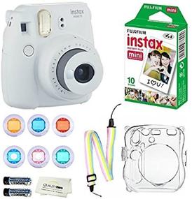 img 2 attached to Fujifilm Instax Mini 9 Instant Camera (Smokey White) 10 Fuji Instant Film Sheets Convenient Instax Clear Case W/Rainbow Strap 6-Color Lenses &Amp