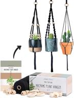 🌿 macrame kit-black edition: create 3 stylish plant hangers with beginner-friendly instructions - includes 109 yards 3mm cotton macrame cord, wooden beads & custom booklet logo