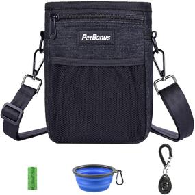 img 4 attached to 🐶 PetBonus Denim Dog Treat Pouch with Poop Bag Dispenser - Training Bag for Dogs, Conveniently Holds Toys, Kibble, Snacks - 3 Wearable Options for Easy Use