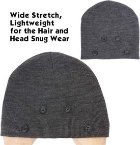 img 1 attached to 🧣 Stay Warm and Protected: Knit Beanie Cap with 4 Extra Buttons to Secure Face Mask