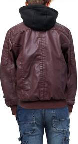 img 2 attached to RAY Boys' Leather Motorcycle Jacket with Collar - Clothing for Jackets & Coats