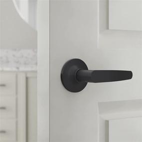 img 1 attached to Enhance Your Home's Aesthetics with Amazon 🏠 Basics Cambridge Dummy Door Lever in Matte Black