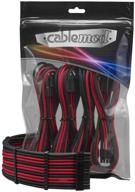 набор продления с оплеткой cablemod 8+8 series pro modflex (чёрный + красный) логотип