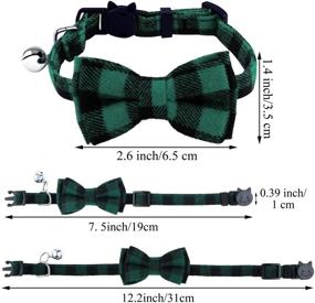 img 3 attached to ADXCO 4-Pack Plaid Cat Collars: Quick Release & 🐱 Safety Cat Collar Set with Bell, Bow Tie, and Anti-Lost Tags