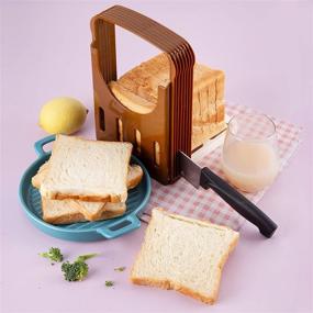 img 2 attached to Efficient Foldable Bread Slicer Guide: Compact and Adjustable for Perfect Sandwiches, Bagels, and Loaves