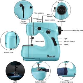 img 1 attached to 🧵 Electric Beginner Sewing Machine: Mini, Portable & Multifunctional for Kids - 37in1 Sewing Parts, Upgraded Power & Speeds, with Working Light, Sewing Table Pedal - Ideal for Outdoor Travel