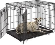 🐶 midwest homes for pets single & double door life stages dog crate: tray, roller feet & divider panel included logo