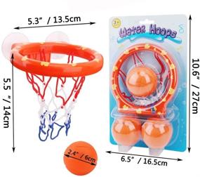img 3 attached to 🏀 Баскетбольное кольцо и шары Teaffiddyy для мальчиков и девочек - детская и младенческая игра в стрельбу в ванне с крепкими присосками - набор подарочных игрушек для ванны для детей.