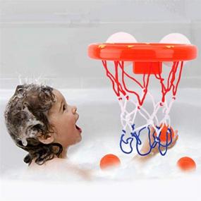 img 1 attached to 🏀 Баскетбольное кольцо и шары Teaffiddyy для мальчиков и девочек - детская и младенческая игра в стрельбу в ванне с крепкими присосками - набор подарочных игрушек для ванны для детей.