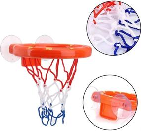 img 2 attached to 🏀 Teaffiddyy Basketball Hoop & Balls Set for Boys and Girls - Kid & Toddler Bathtub Shooting Game with Strong Suctions - Child Cups Baby Bath Toys Gift Set