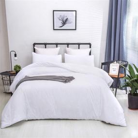 img 4 attached to 🛏️ White Comforter Sets for Queen Bed - Plain Color Bedding for Women and Men - All White Bedding Sets for Adults and Teens - Lightweight Solid Color Quilt - Durable and Breathable Blankets - Health Conscious with 2 Pillowcases