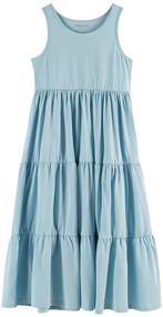 img 3 attached to 👗 UNACOO 2 Pack of Girls' Sleeveless Cotton Dresses - Stylish Clothing and Dresses