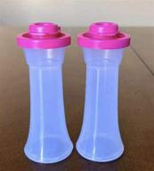 compact tupperware hourglass salt and pepper shakers - convenient seasoning containers logo