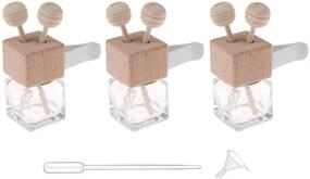 img 4 attached to 🚗 Set of 3 Car Air Freshener Vent Clips - Essential Oil Diffuser Vent Clips, Empty Glass Bottles with Clips for Car Air Vents, Fragrance Aromatherapy Scented Diffuser Bottle, Auto Ornament Decor (Square)