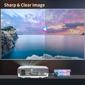 img 3 attached to WIKISH Outdoor Movie Gaming Projector Portable Video Cinema Home Theater Full HD 1080P Support For Smartphone Dvd Player Tv Stick Laptop Ps5 Wii