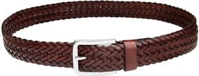 img 2 attached to 👔 Falari Brown Braided Leather Belt for Men - 9007 RBN L - Enhanced Accessories