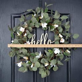 img 3 attached to 🌿 Elevate Your Door Décor with QUNWREATH Eucalyptus Wreath – A Vibrant Spring and Summer Magnolia Wreath, 20 Inches of Green Leaf Beauty, Perfect for Welcoming Visitors with a Hello Lily Wreath