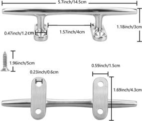 img 4 attached to 🚤 GANGUOLA 6 inch Boat Dock Cleat with Open Base - Marine Heavy Duty 316 Stainless Steel, 2 Pack - Includes 8 Pcs Screws