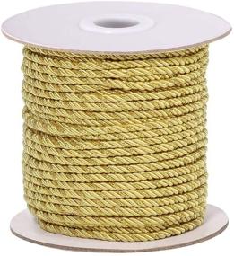 img 4 attached to 🎗️ PH PandaHall 3mm / 35 Yards Metallic Twisted Cord Rope – 3-Ply Twisted Cord Trim String for Home Décor, Upholstery, Curtain Tieback, and Honor Cord (Gold)