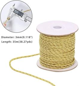 img 2 attached to 🎗️ PH PandaHall 3mm / 35 Yards Metallic Twisted Cord Rope – 3-Ply Twisted Cord Trim String for Home Décor, Upholstery, Curtain Tieback, and Honor Cord (Gold)