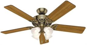 img 2 attached to 🌀 Hunter Fan Company 53063 Studio Series 52 Inch Ceiling Fan: Antique Brass with 4 Efficient LED Lights and Pull Chain Control