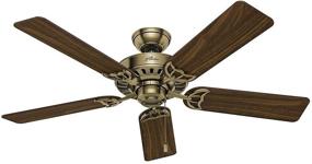 img 3 attached to 🌀 Hunter Fan Company 53063 Studio Series 52 Inch Ceiling Fan: Antique Brass with 4 Efficient LED Lights and Pull Chain Control