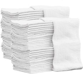 img 4 attached to 🔧 100 Pack Auto-Mechanic Shop Towels - Commercial Grade 100% Cotton Shop Rags, Ideal for Garage, Auto Body Shop, and Bar Mop Uses (14x14) inches