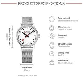 img 2 attached to Часы Mondaine Swiss Quartz из нержавеющей стали