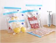 sous vide bags set - 30 reusable vacuum sealed bags with food clips & 👜 sealing clips + 1 manual vacuum pump, includes 3 sizes of zipper bags for convenient food storage logo